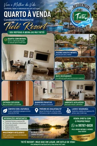 Vendo apartamento no Condominio Tietê Resort