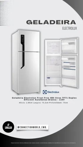 Geladeira Electrolux Frost Free 480 litros TF71 Duplex<br>Efficient AutoSense Branca