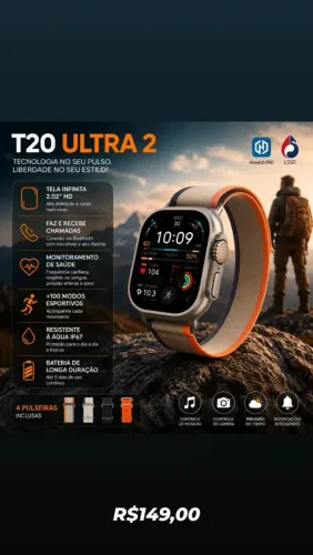 Relógio Smartwatch T20 Ultra 2