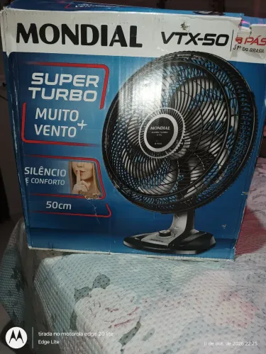 Ventilador novo Super Turbo VTX 8 pás marca Mondial 50 cm.