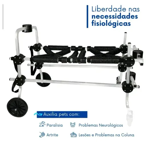Cadeira 4 rodas cachorro tamanho G