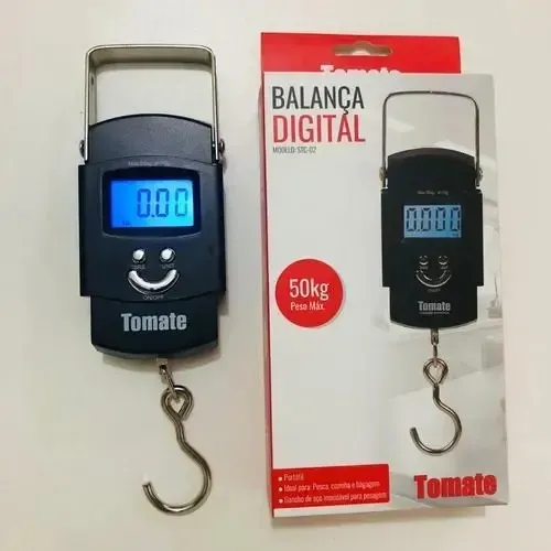 Balança digital portátil com gancho - Pesa até 50kg