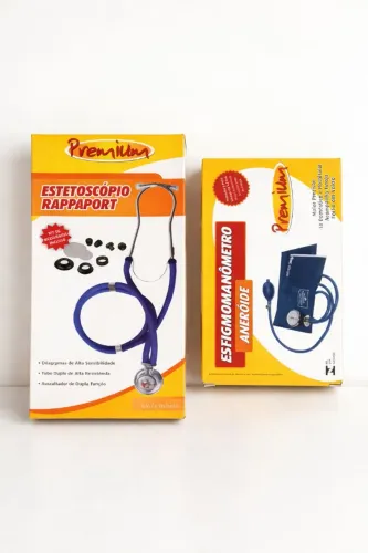 Kit Aparelho de Pressão + Estetoscópio Premium Completo