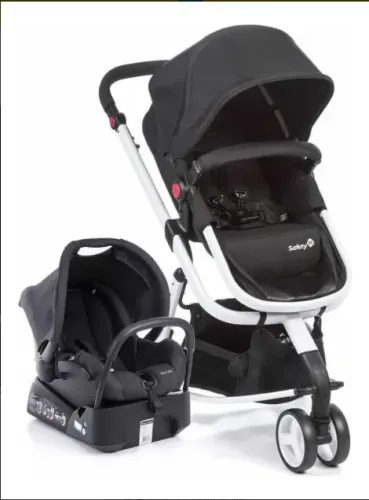 Carrinho De Bebê 3 Rodas Travel System Safety 1st Mobi Branco Preto (Usado)