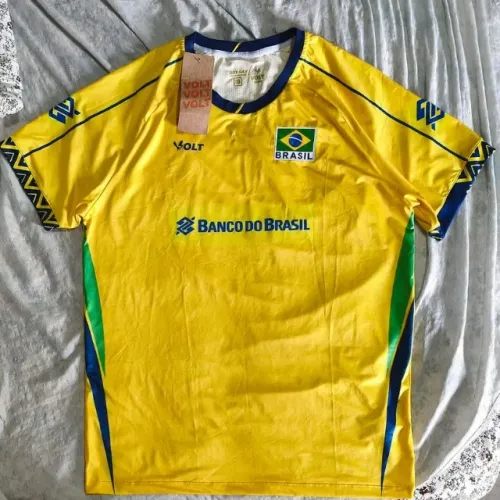 camisa original 2025 seleção vôlei brasileira tamanho gg volt amarela