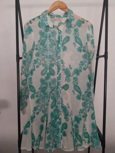 Camisa alongada yessica 38 com transparência