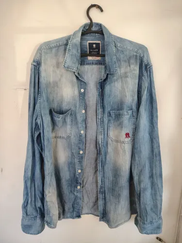Camisa jeans masculina desapego