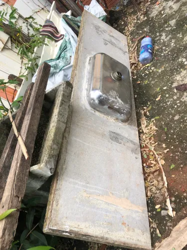 Pia cozinha granito marrom