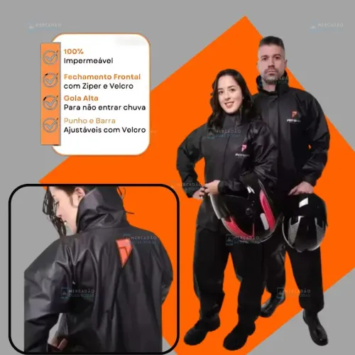 Capa de chuva para motoqueiro original Entrega grátis até 5 km