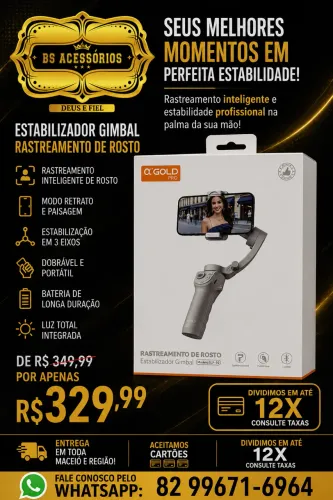 ESTABILIZADOR GIMBAL COM RASTREAMENTO DE ROSTO