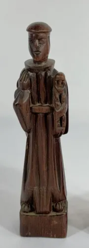 Antiga Escultura em madeira jacarandá, década de 70, representando Santo Antônio*