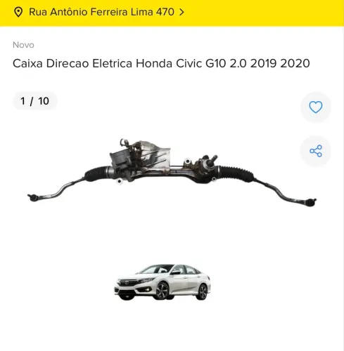 CAIXA DE DIREÇÃO ELÉTRICA HONDA CIVIC G10 2.0 COMPLETA 