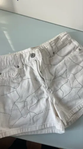 Short strass branco zara