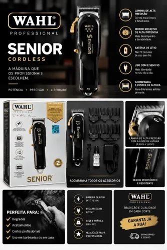 ? MÁQUINA DE CORTE WAHL SENIOR CORDLESS PROFESSIONAL ?