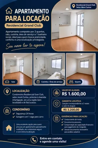 Apartamento para locação Gran club