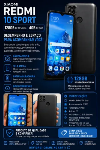 ? Xiaomi Redmi 10A Sport 128 GB - Excelente Estado
