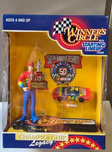 Miniatura Nascar Jeff Gordon Carro + Boneco Campeão Nascar 1995