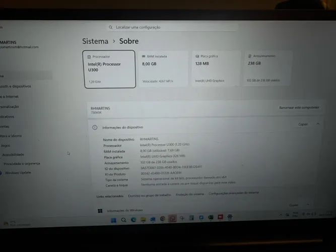 Notebook Samsung Galaxy Book4 | Intel U300 | 8GB RAM | SSD 256GB