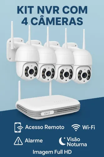 Kit Nvr com 04 Câmeras Segurança Tv.