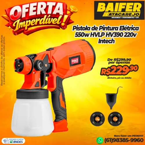Pistola elétrica pulverizadora 550w HV390 Intech
