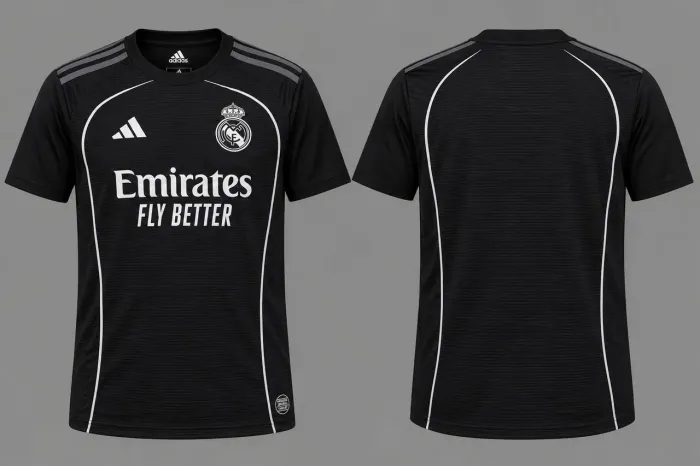 Camisa real Madrid preta
