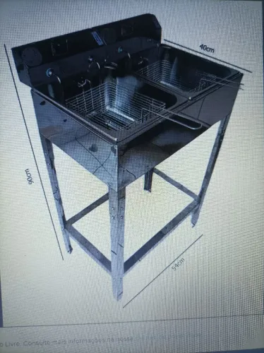 Fritadeira elétrica 127V dupla semi-novo