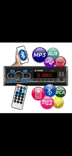 Rádio automotivo bluetooth USB RCA Aux novo na cx 
