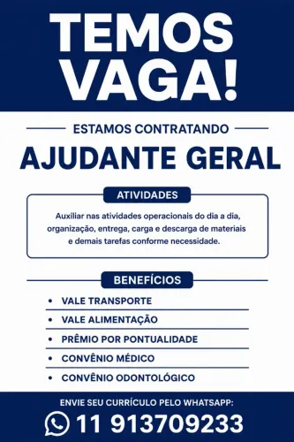 AJUDANTE GERAL - SEGUNDA A SEXTA