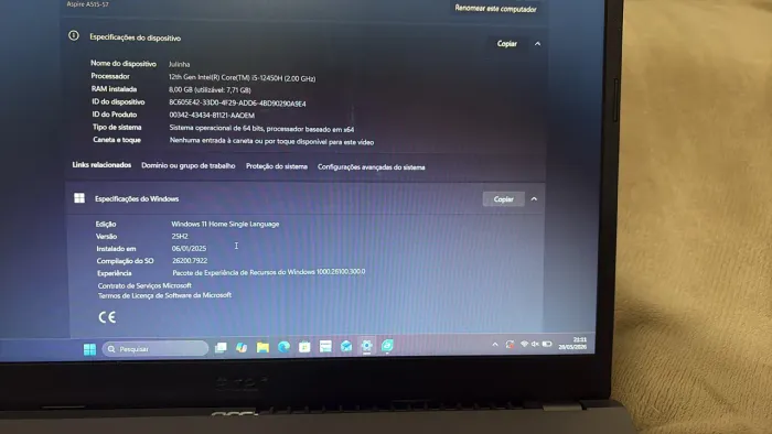 acer aspire 5 intel core I5