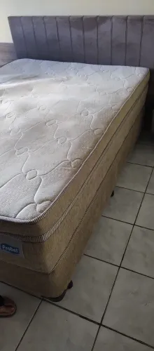 Cama box e colchão casal usado