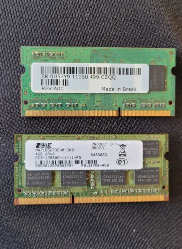 Kit 8GB (2x4GB) Memória RAM Notebook DDR3 / DDR3L 1600MHz Smart