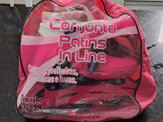 Patins In Line Brink + Rosa (Ajustável 36-39) - Semi-Novo Completo!