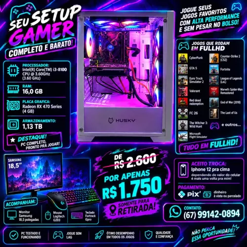 Vendo Ou Troco Pc Gamer Completo 