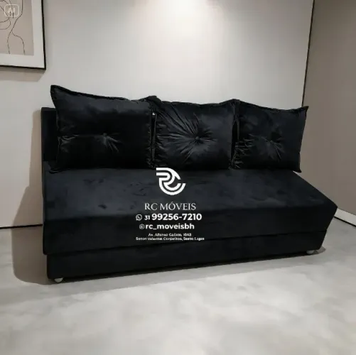 Sofá Cama Bicama 1,70m Suede Avelã D33 Luxo