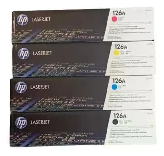 Conjunto de toners para tinta preta HP 126a de 4 cores
