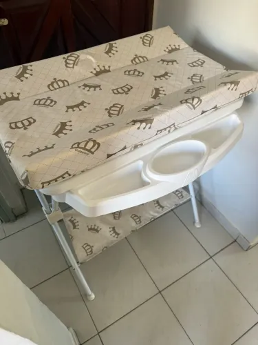 Banheira Bebê Galzerano Com Redutor Suporte E Trocador Real Cor Branco