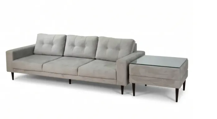 Conjunto de Luxo Fabiano Adam: Sofá Gigante (2,90m) + Mesa com Vidro Temperado