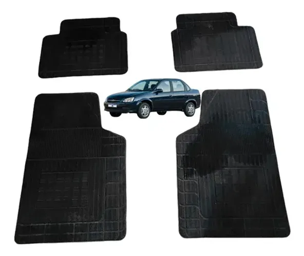 Kit Tapete Chevrolet Aut Emborrachado Classic 2014 Uzad0 Preto