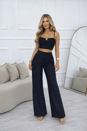 Conjunto Calça e Cropped Tecido Premium