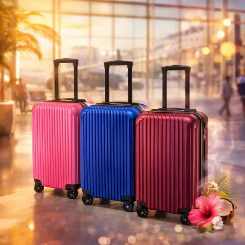 Mala de Bordo FOX ABS 4 Rodas Cores Rosa, Azul , Preta e Bordô