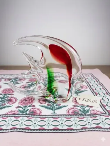Peixe Decorativo em Vidro Artístico (Estilo Murano) - Impecável