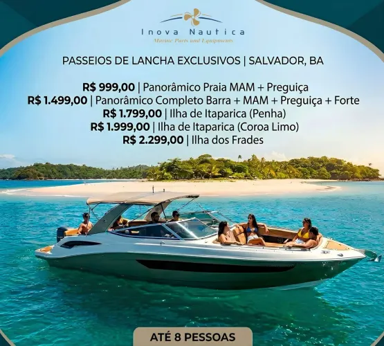 *Passeios de lanchas* com pacotes promocionais