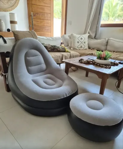 Poltrona Inflável com Puff para Sala e Quarto - Entrega Grátis