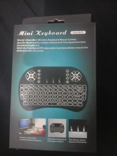 Mini Teclado Wireless com led e touchpad integrado, ideal para TV ,Vídeo game e computador