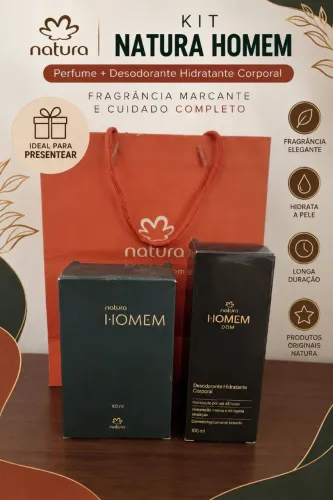 Kit Perfume e hidratante linha HOMEM Natura