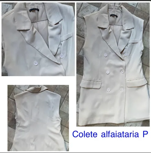Colete de alfaiataria P bege