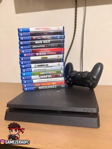 PS4 Slim com 3 Jogos da sua escolha