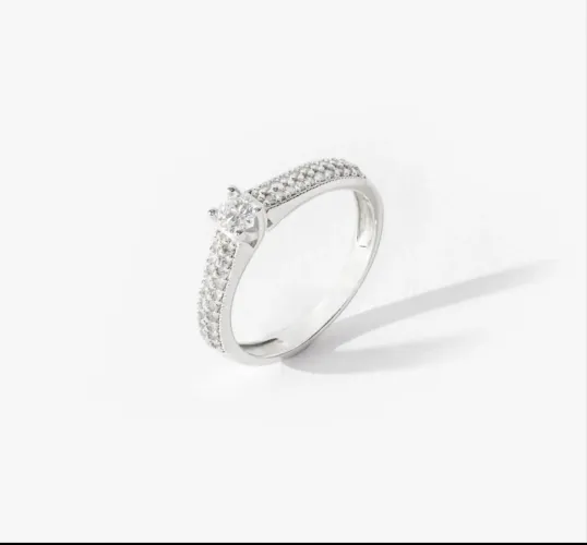 Anel Vivara Solitário Promise Ouro Branco 18k Diamantes 0,38ct 