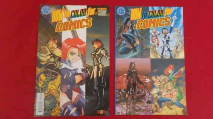 Lote com revistas How to Color For Comics Volumes 1 e 2