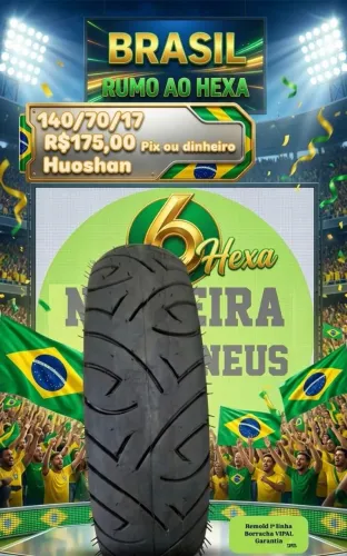 Pneu traseiro 140/70/17 motos Twister, Fazer, Ninja, CB, MT-03, Comet - Huoshan (Vipal)